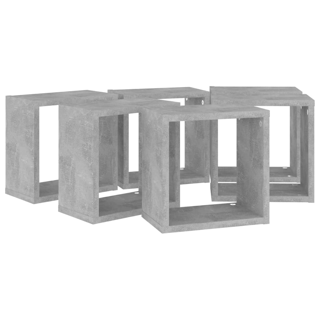 vidaXL Wandschappen kubus 6 st 26x15x26 cm betongrijs