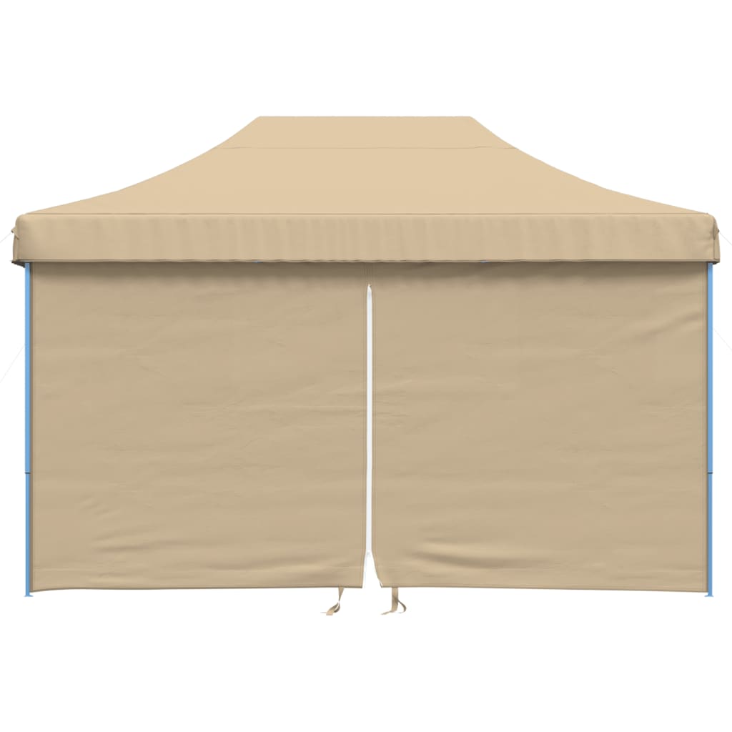 vidaXL Partytent inklapbaar pop-up met 4 zijwanden beige