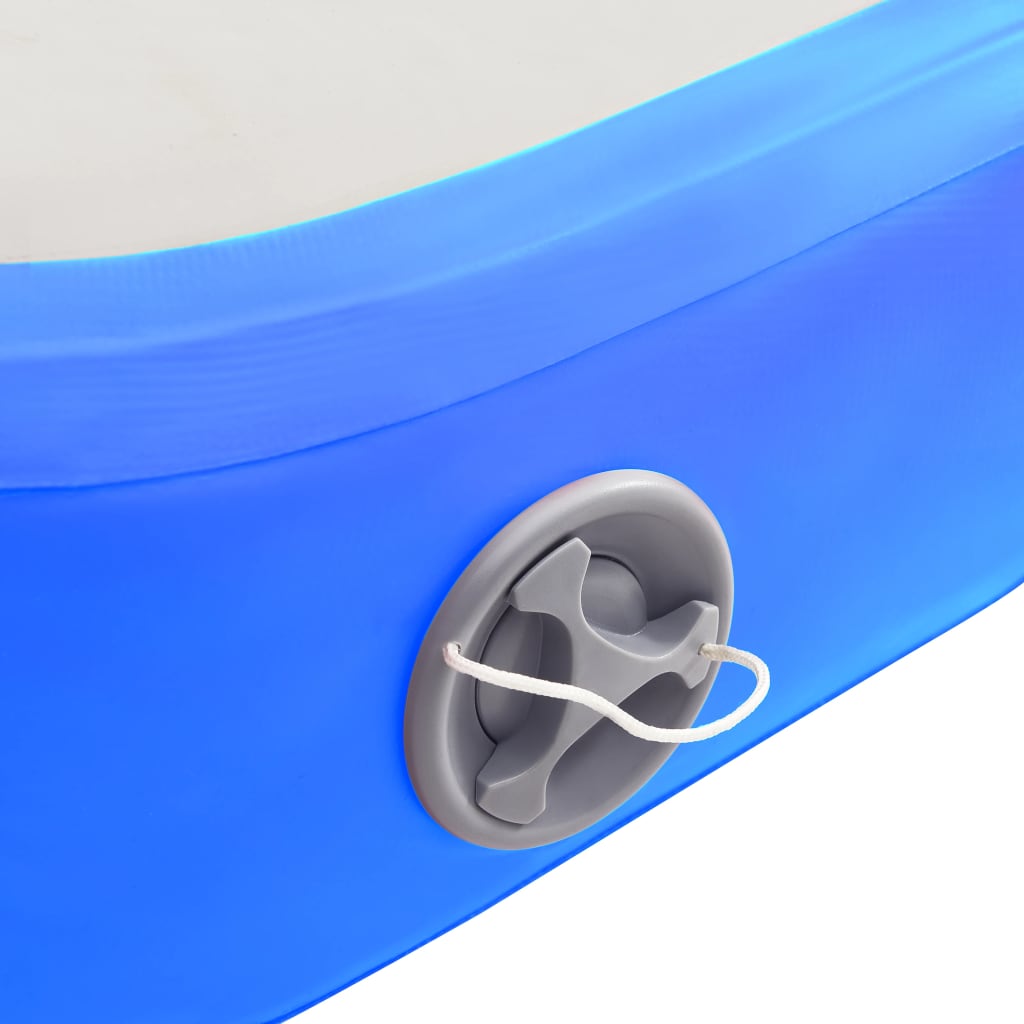 vidaXL Gymnastiekmat met pomp opblaasbaar 60x100x15 cm PVC blauw