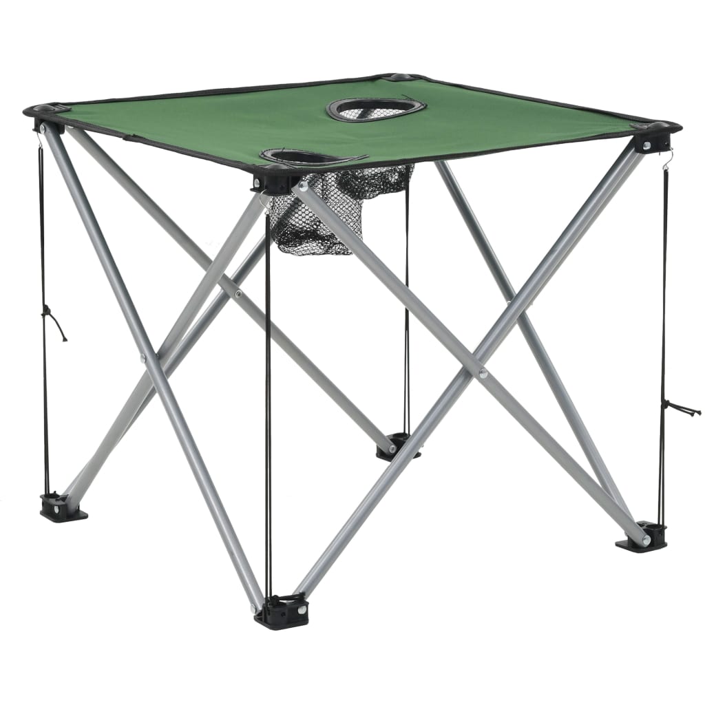 vidaXL Campingtafel en -stoelenset groen 3-delig