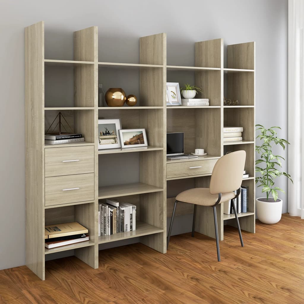 vidaXL Boekenkast 60x35x180 cm bewerkt hout sonoma eikenkleurig