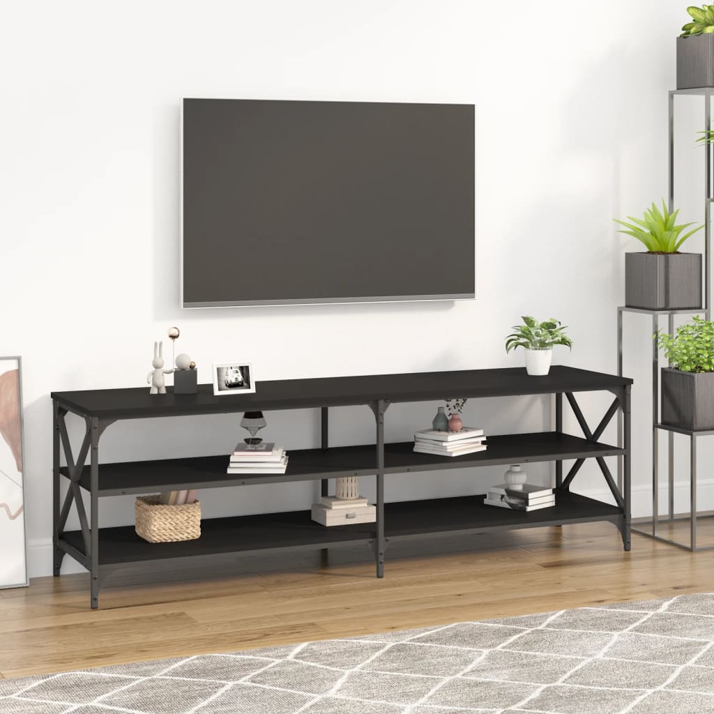 vidaXL Tv-meubel 160x40x50 cm bewerkt hout zwart