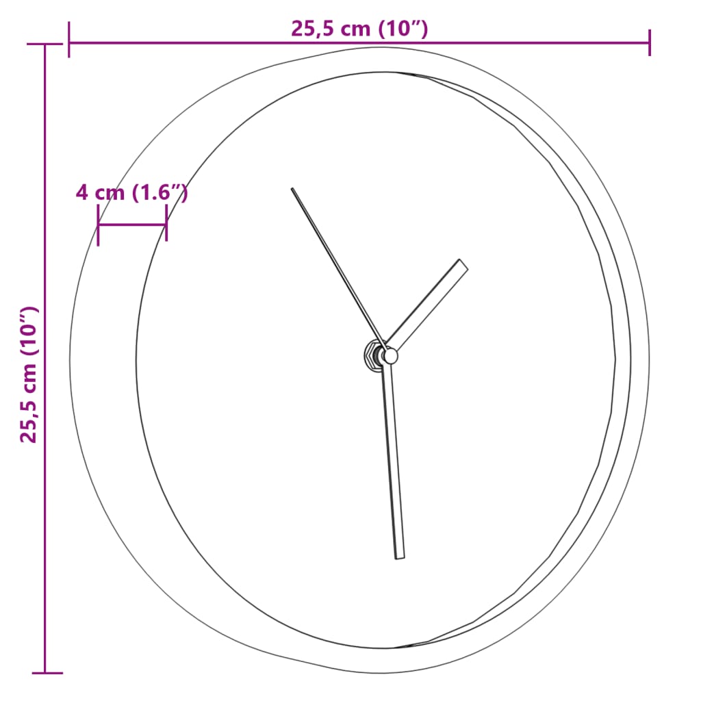 vidaXL Wandklok Ø25,5 cm polystyreen en glas blauw