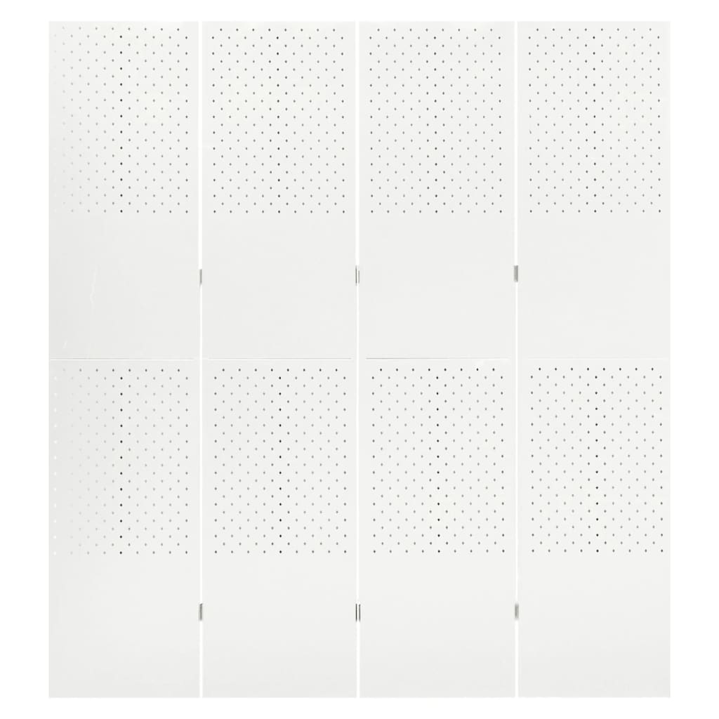 vidaXL Kamerscherm met 4 panelen 160x180 cm staal wit