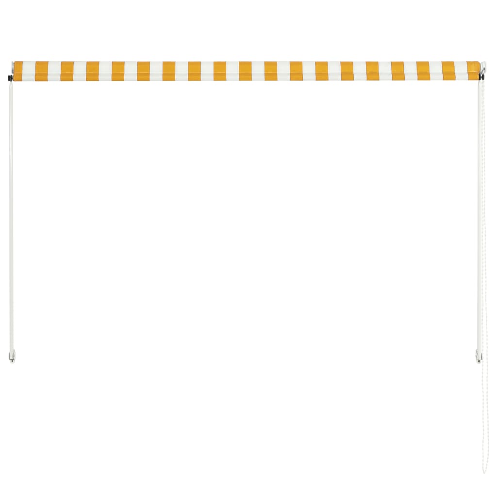 vidaXL Luifel uittrekbaar 200x150 cm geel en wit