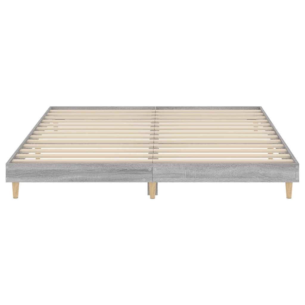 vidaXL Bedframe bewerkt hout grijs sonoma eikenkleurig 160x200 cm