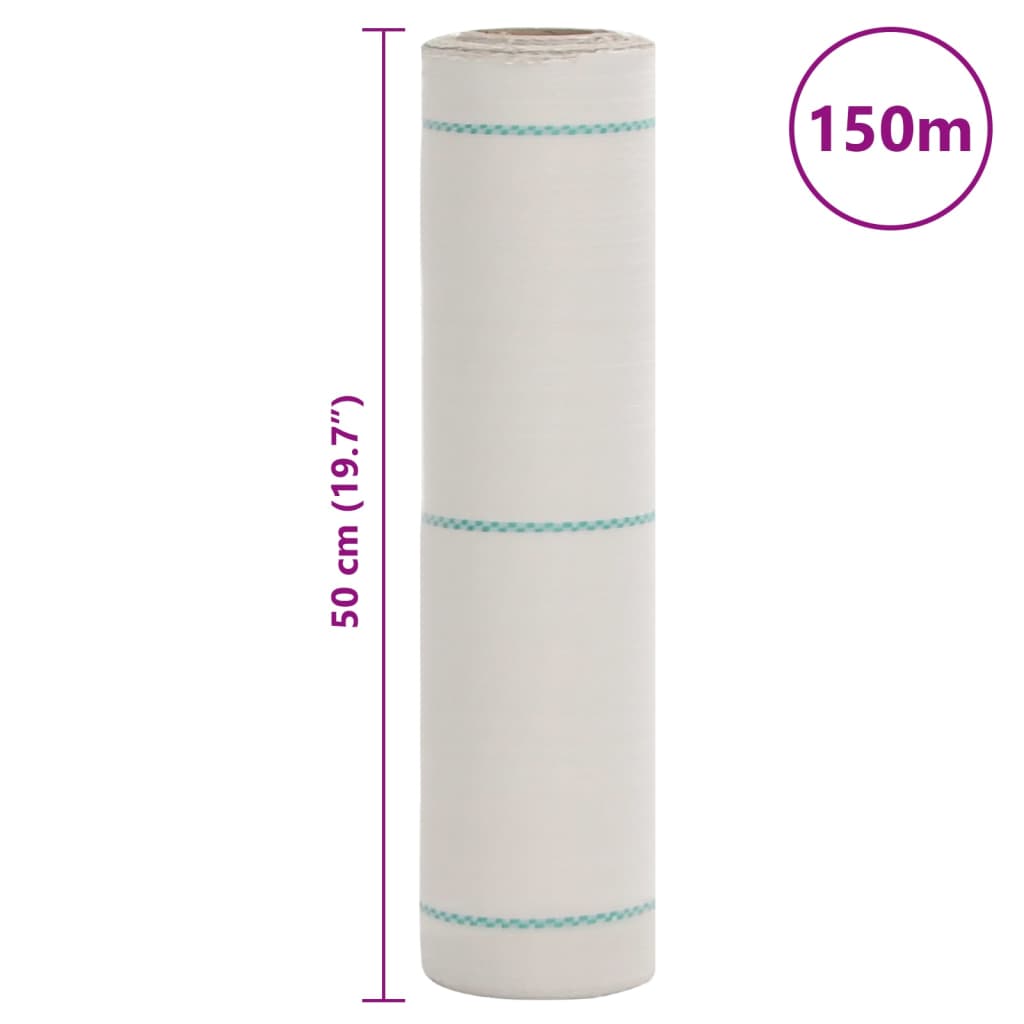 vidaXL Worteldoek 0,5x150 m polypropeen wit