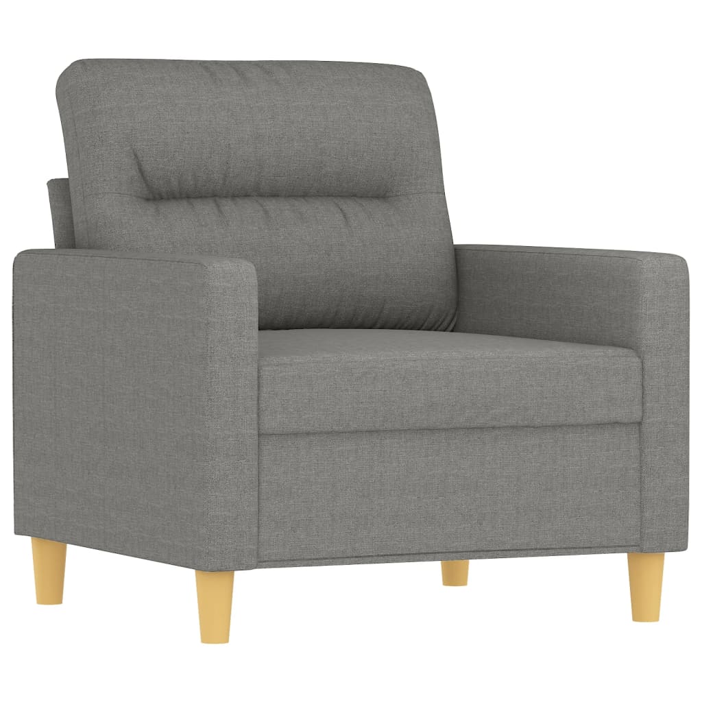 vidaXL Fauteuil met voetenbank 60 cm stof donkergrijs