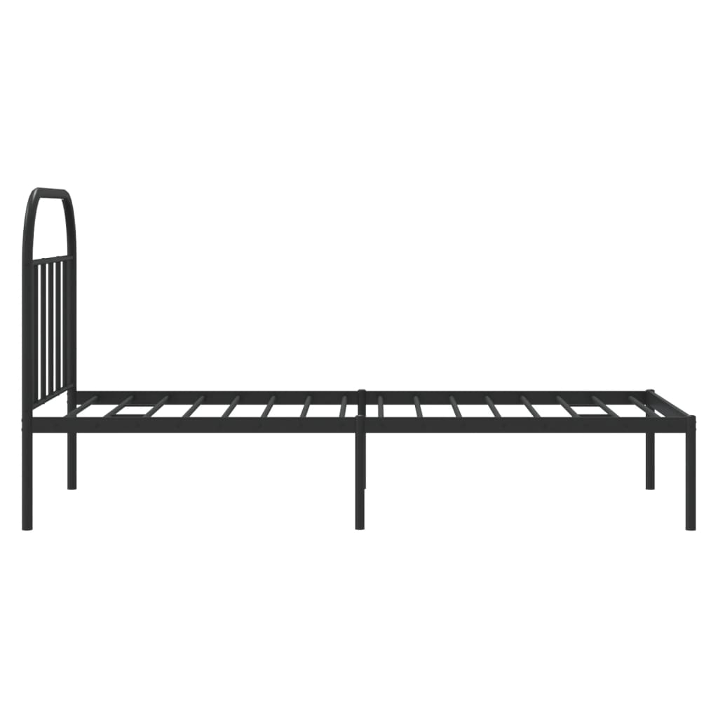 vidaXL Bedframe met hoofdbord metaal zwart 90x190 cm