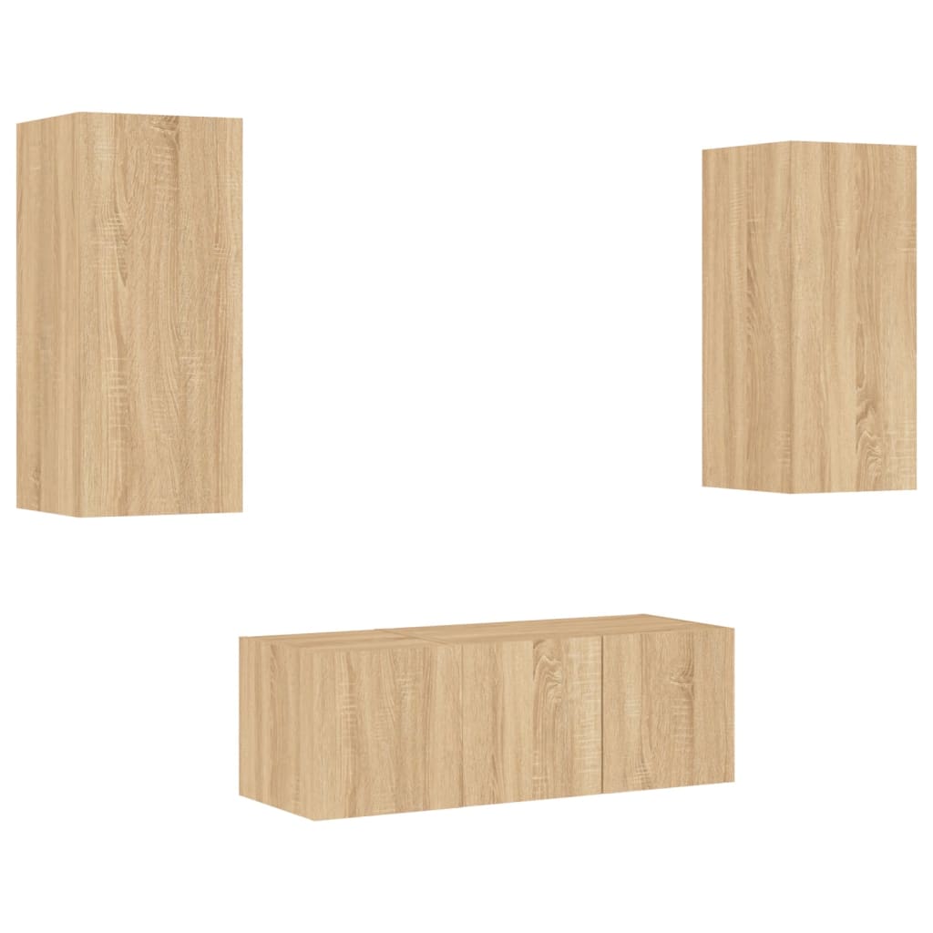 vidaXL Hoge kast met LED 41,5x32,5x200 cm bewerkt hout sonoma