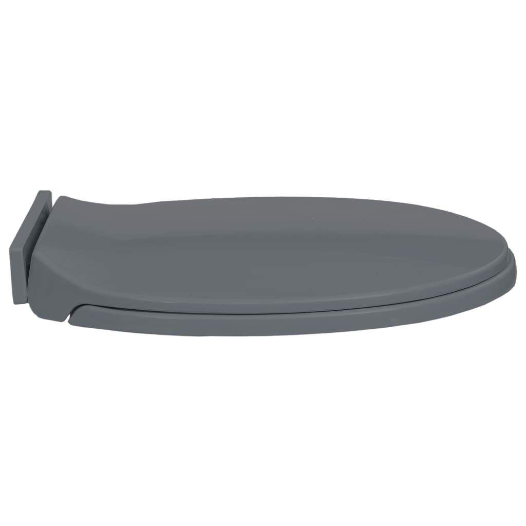vidaXL Toiletbril soft-close ovaal grijs