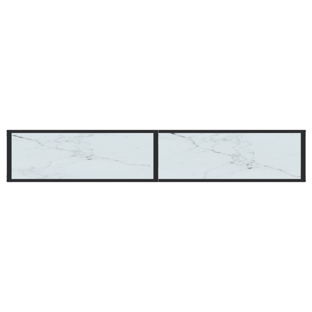 vidaXL Wandtafel 200x35x75,5 cm gehard glas witmarmerkleurig