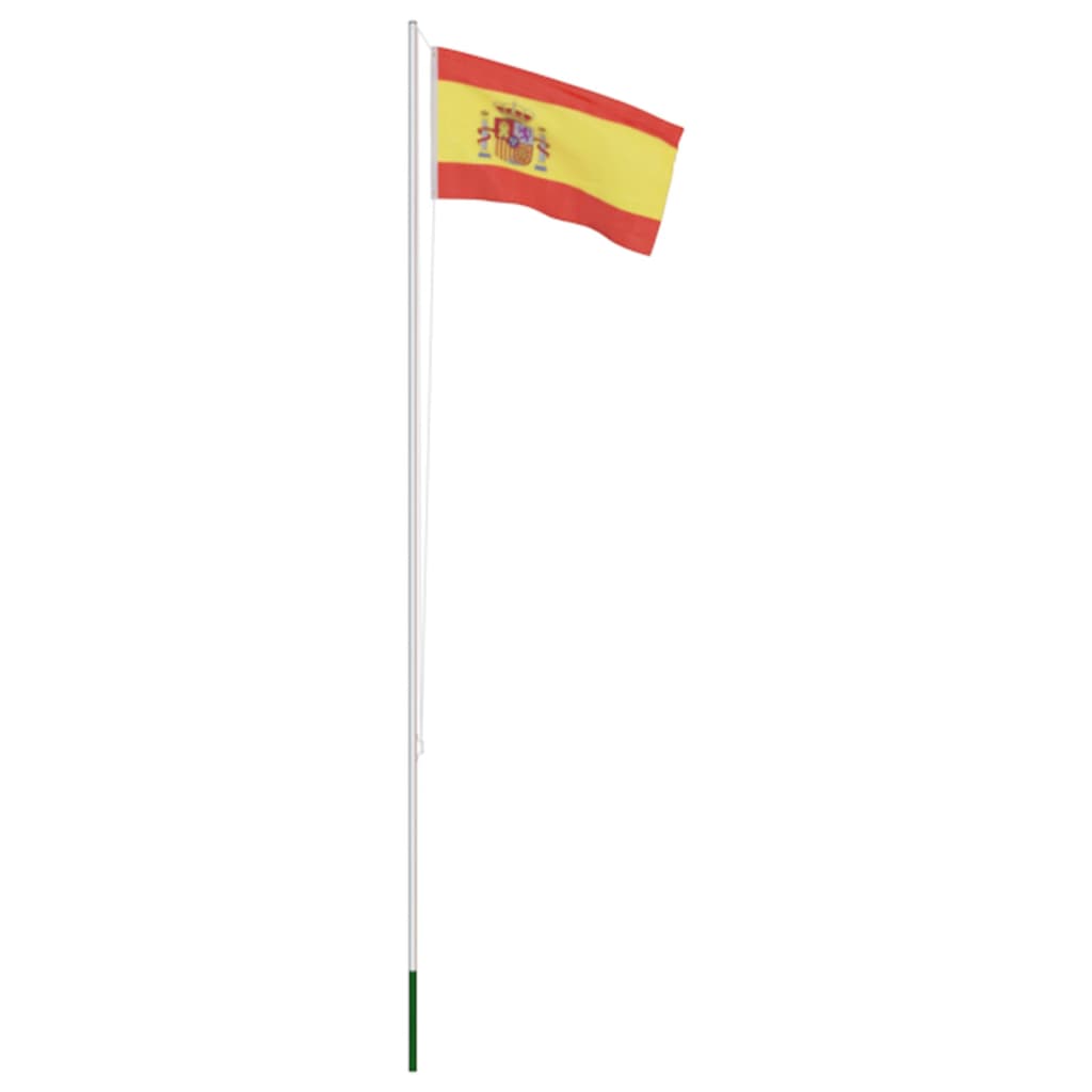vidaXL Vlag met vlaggenmast Spanje 6,2 m aluminium