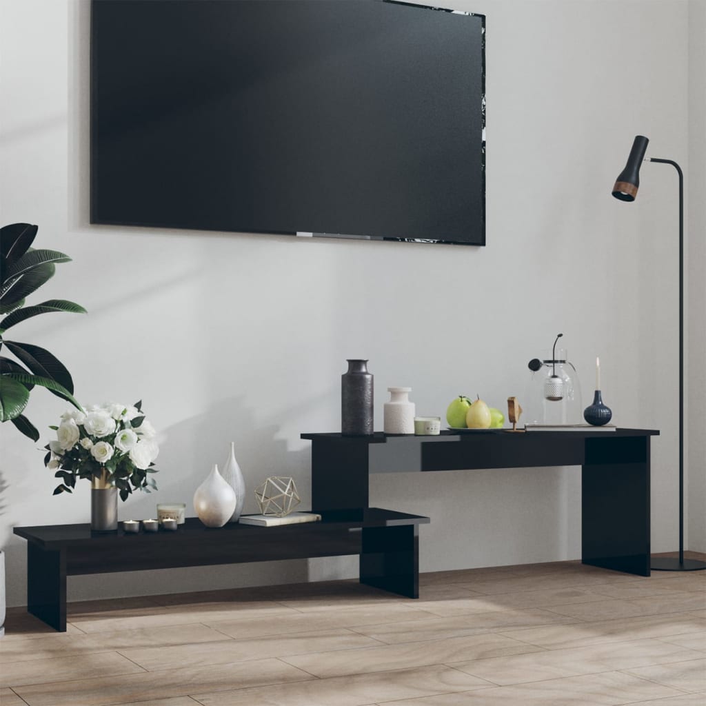 vidaXL Tv-meubel 180x30x43 cm bewerkt hout hoogglans zwart