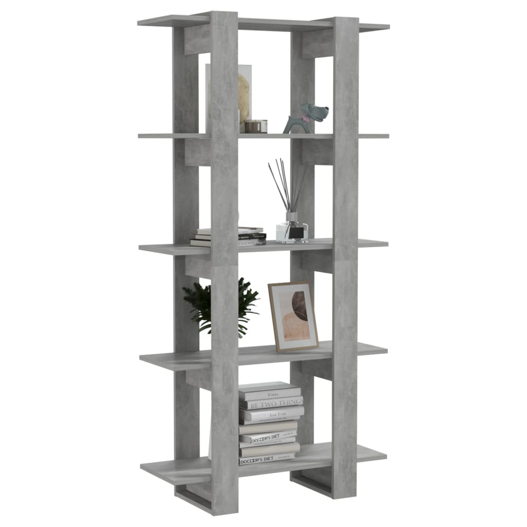 vidaXL Boekenkast/kamerscherm 80x30x160 cm bewerkt hout betongrijs