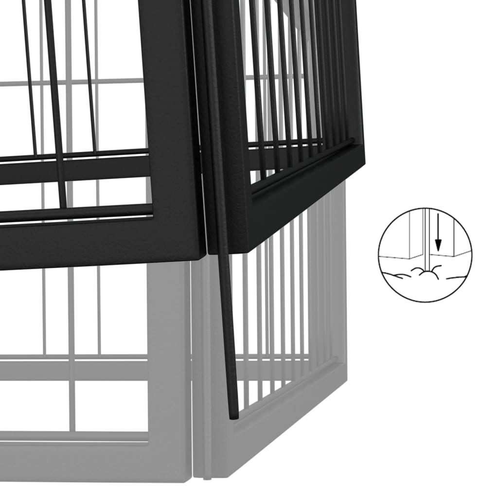 vidaXL Hondenkennel 32 panelen 100x50 cm gepoedercoat staal zwart