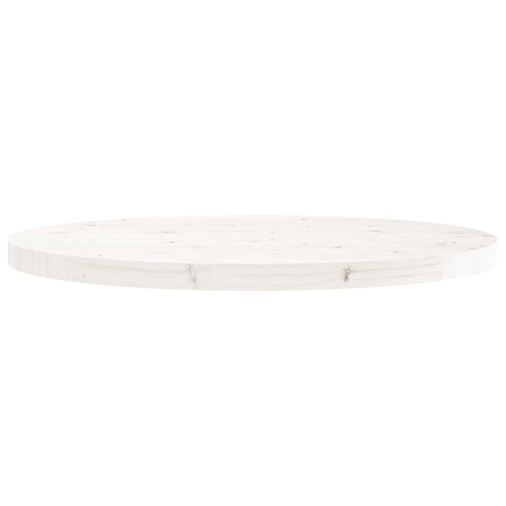 vidaXL Tafelblad rond Ø70x3 cm massief grenenhout wit