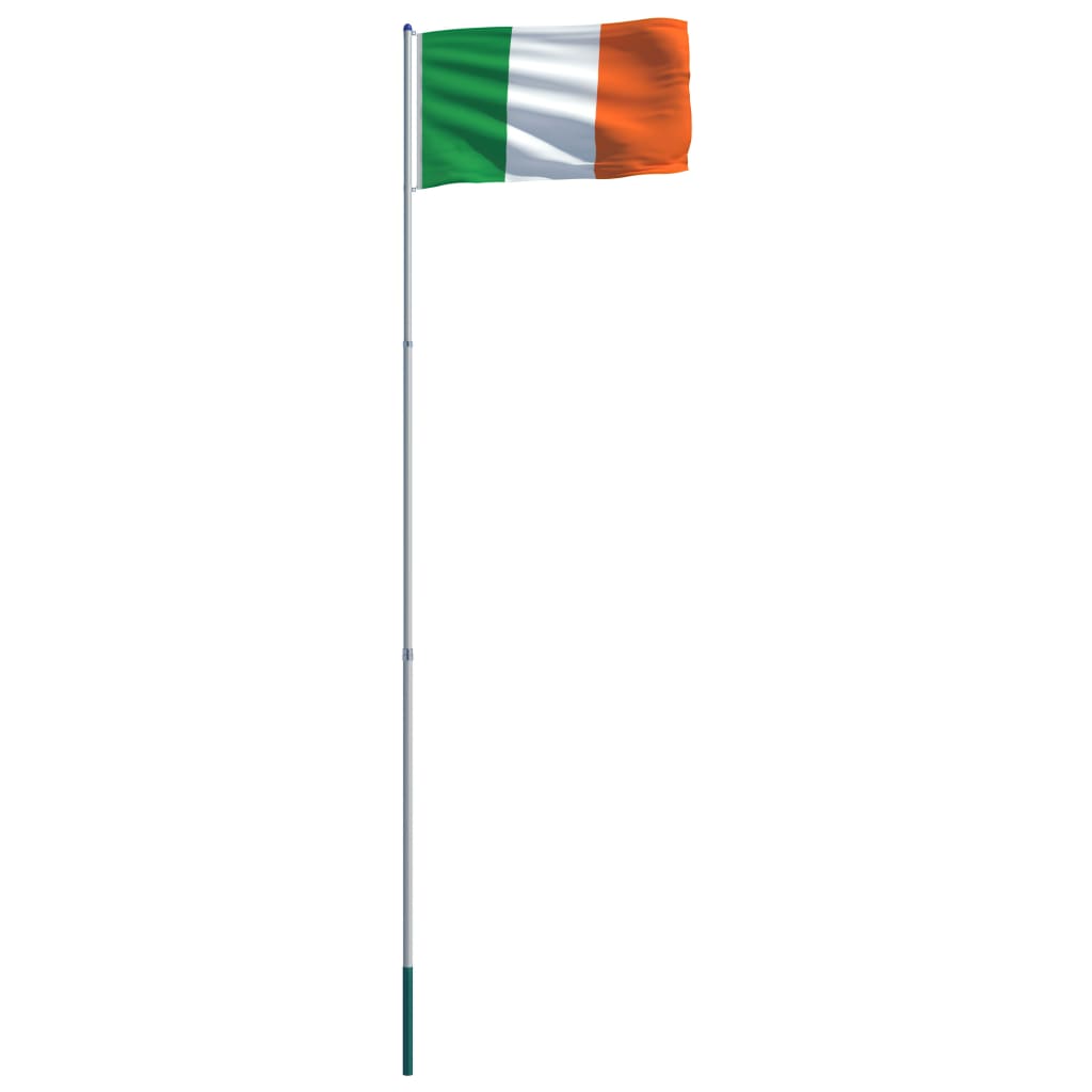 vidaXL Vlag met vlaggenmast Ierland 6 m aluminium