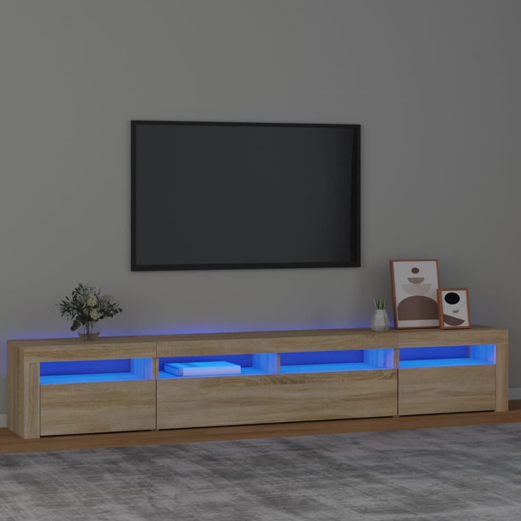 vidaXL Tv-meubel met LED-verlichting 240x35x40 cm sonoma eikenkleurig