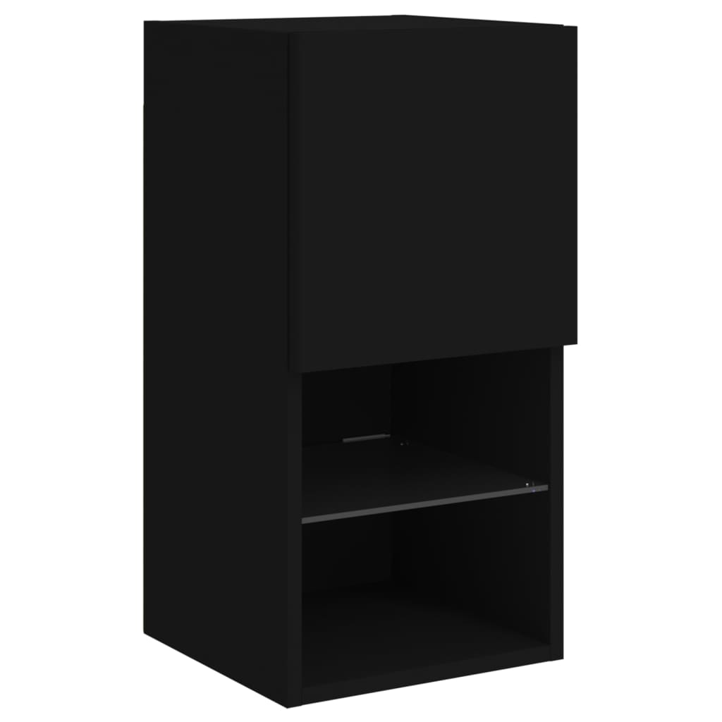vidaXL Tv-meubelen 2 st met LED-verlichting 30,5x30x60 cm zwart
