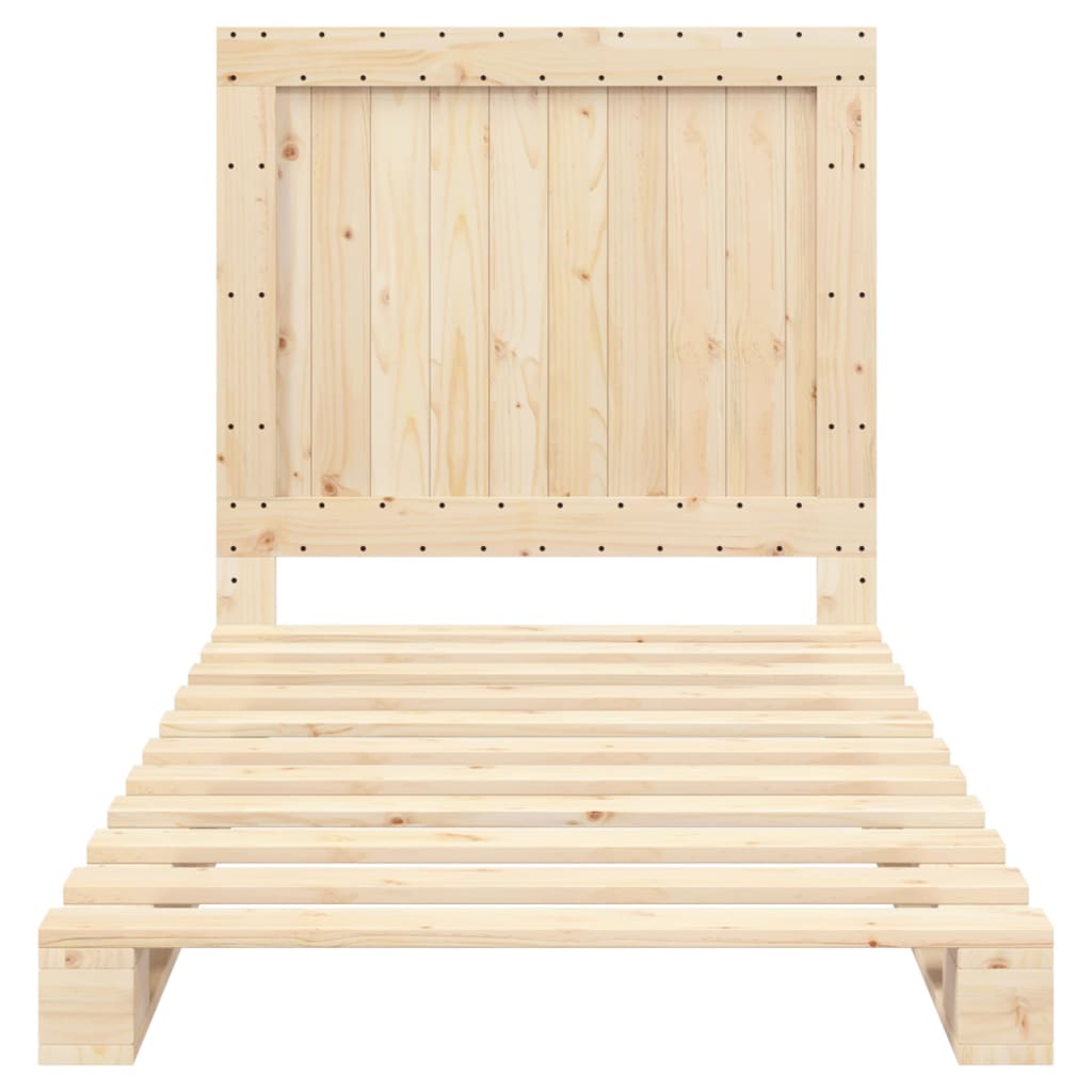 vidaXL Bedframe met hoofdbord massief grenenhout 100x200 cm