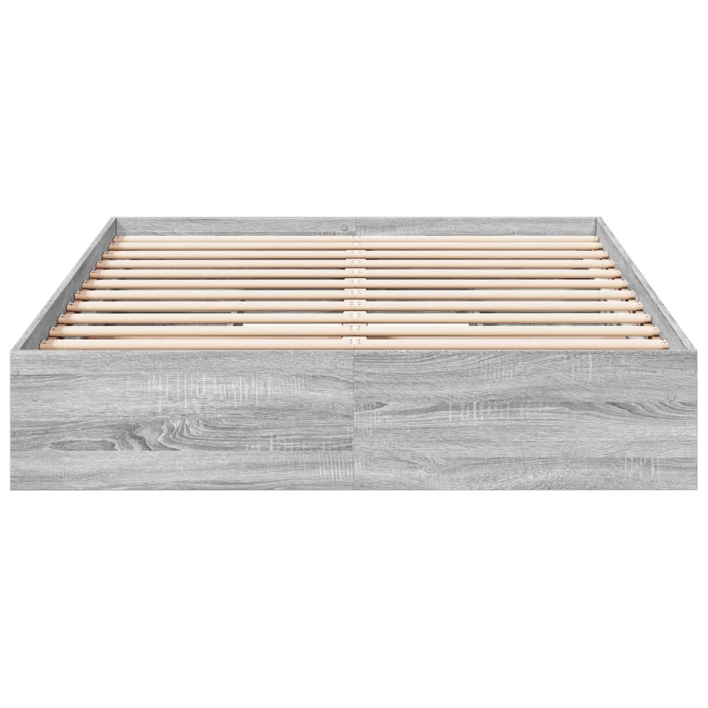 vidaXL Bedframe met lades bewerkt hout grijs sonoma eiken 120x200 cm