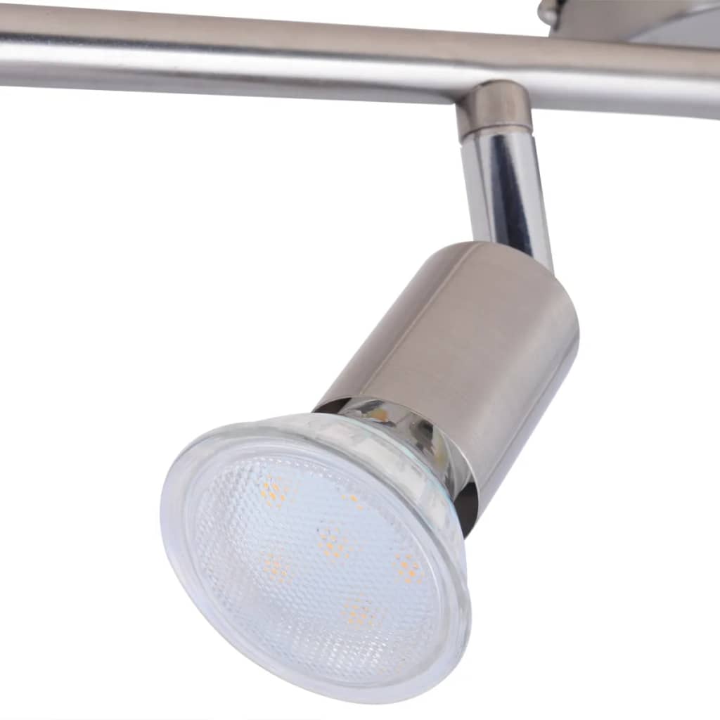 vidaXL plafondlamp met 4 led-spotlights satijn nikkel