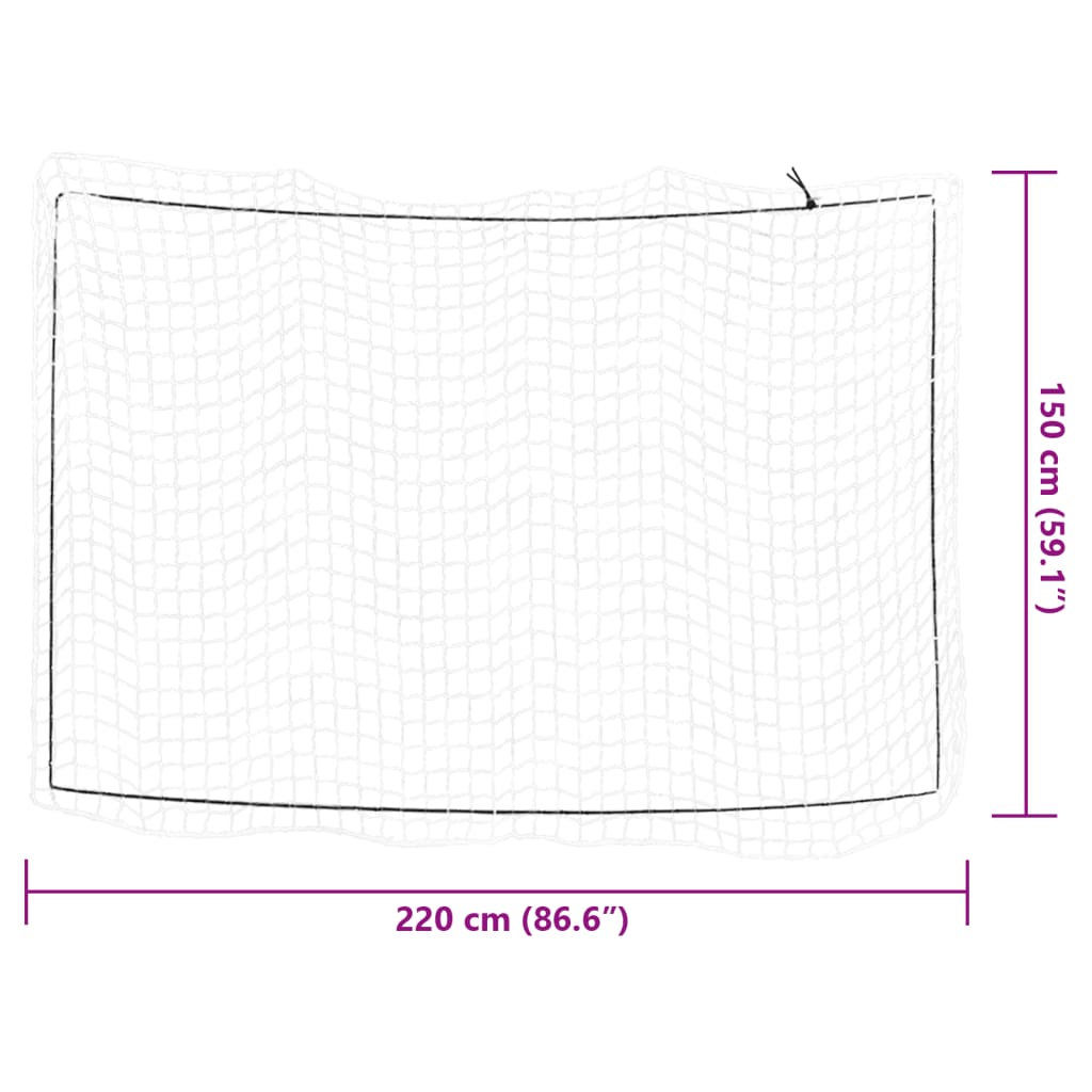 vidaXL Aanhangwagennet elastisch touw 2,2x1,5 m polypropeen wit