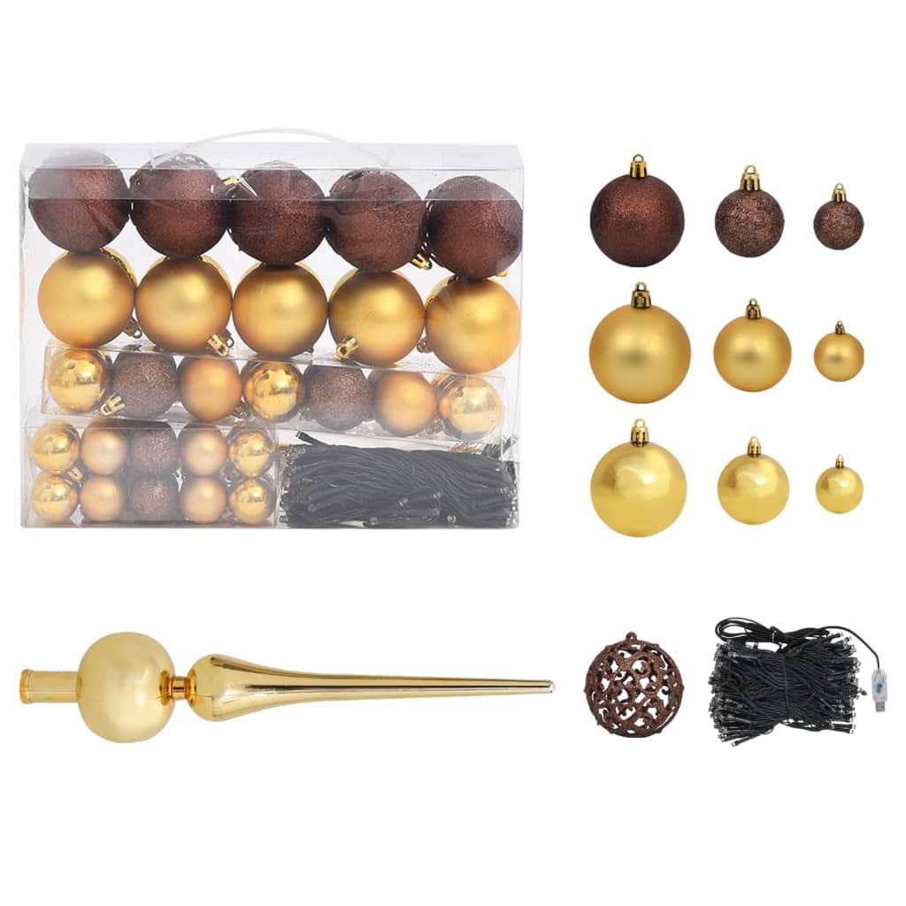 vidaXL Kerstboom met LED's en kerstballen smal 150 cm blauw