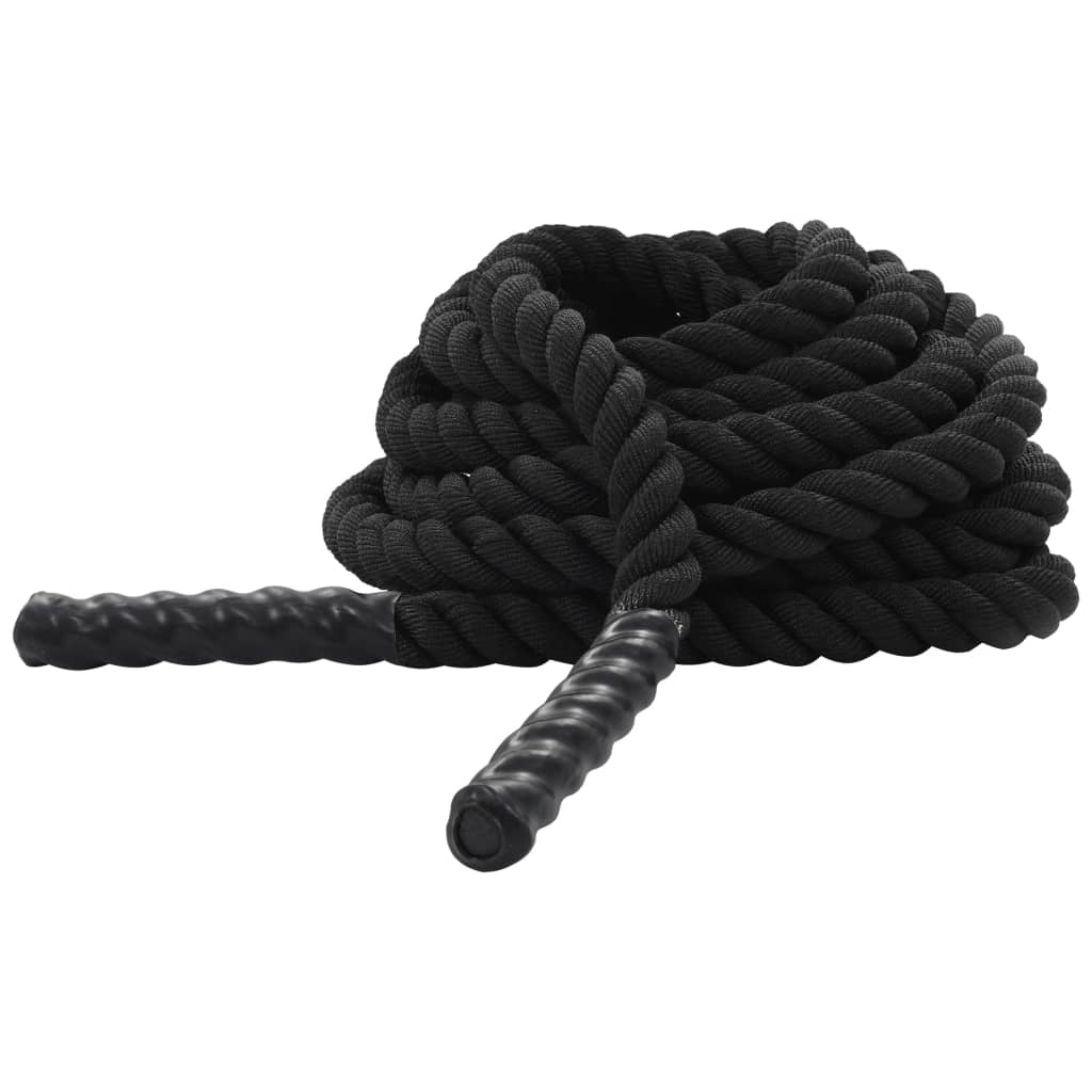 vidaXL Battle rope 12 m polyester zwart