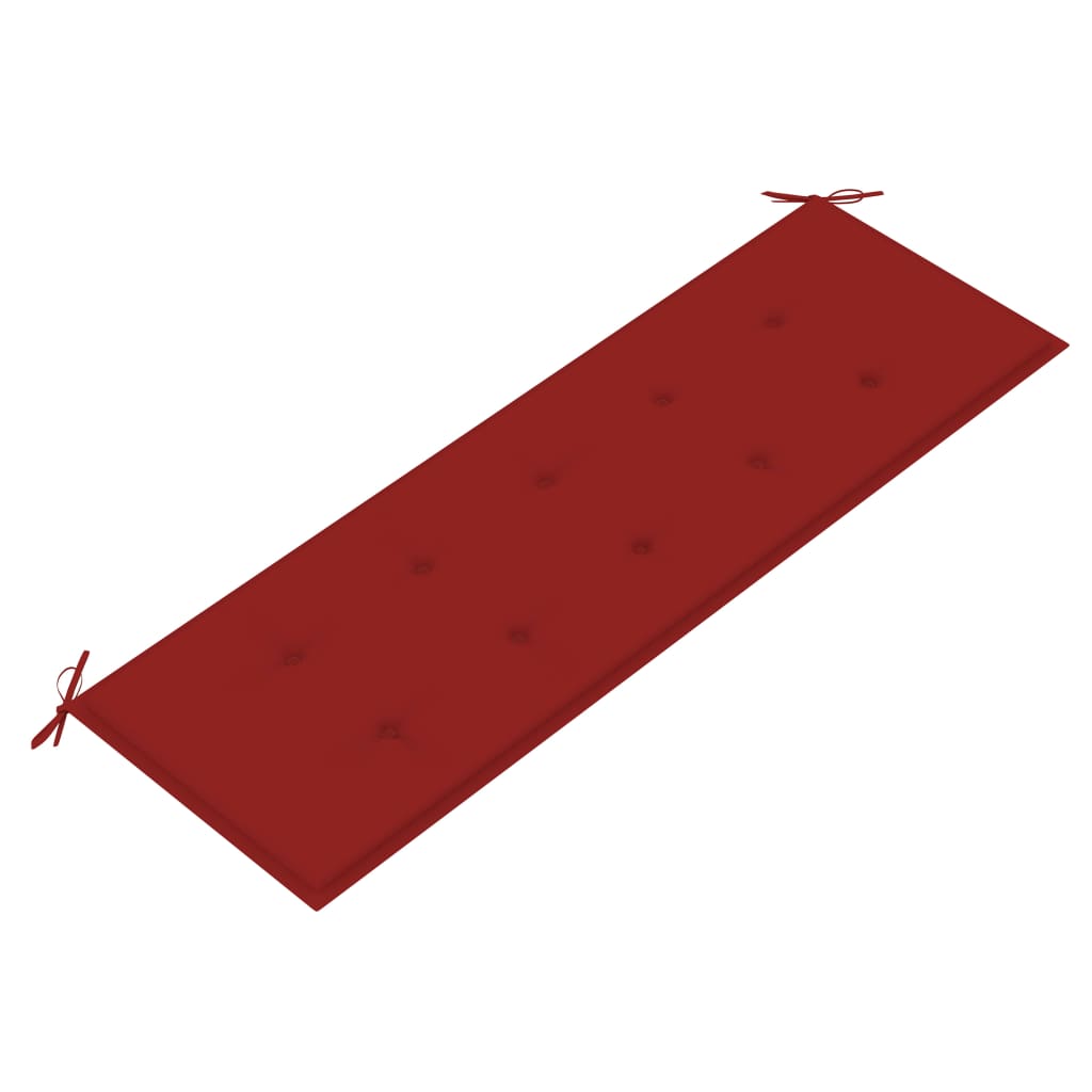 vidaXL Bank Batavia met rood kussen 150 cm massief teakhout