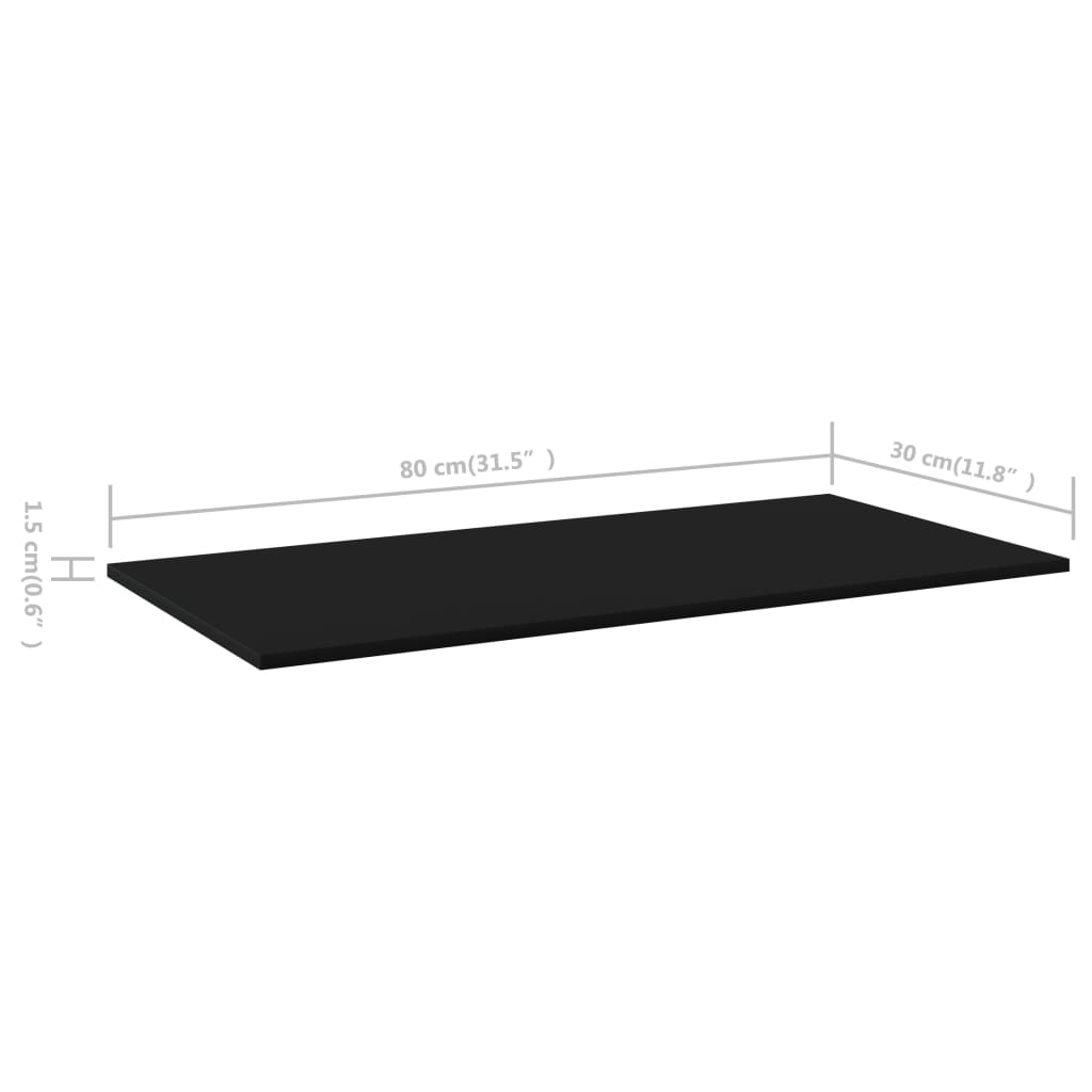 vidaXL Wandschappen 8 st 80x30x1,5 cm spaanplaat zwart