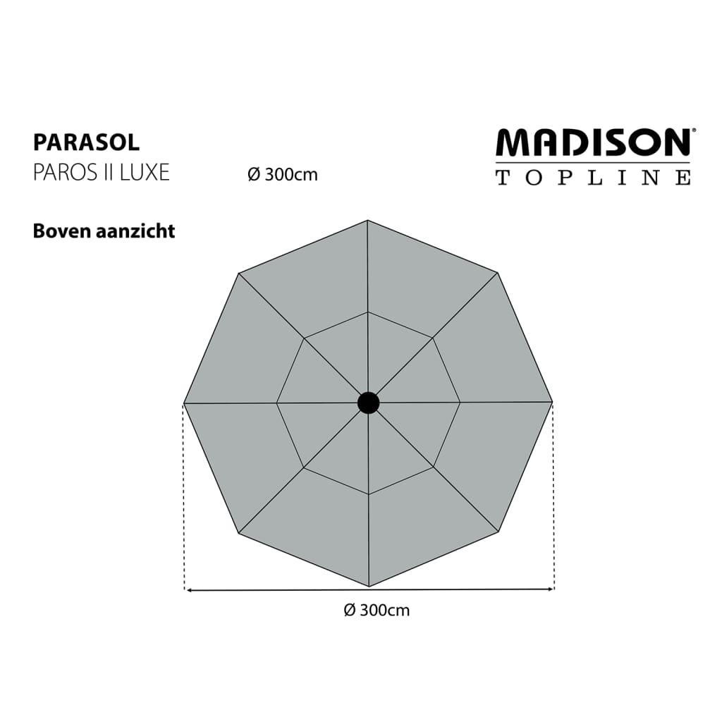 Madison Parasol Paros II Luxe 300 cm goudkleurig