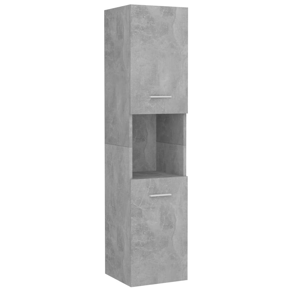 vidaXL Badkamerkast 30x30x130 cm bewerkt hout betongrijs