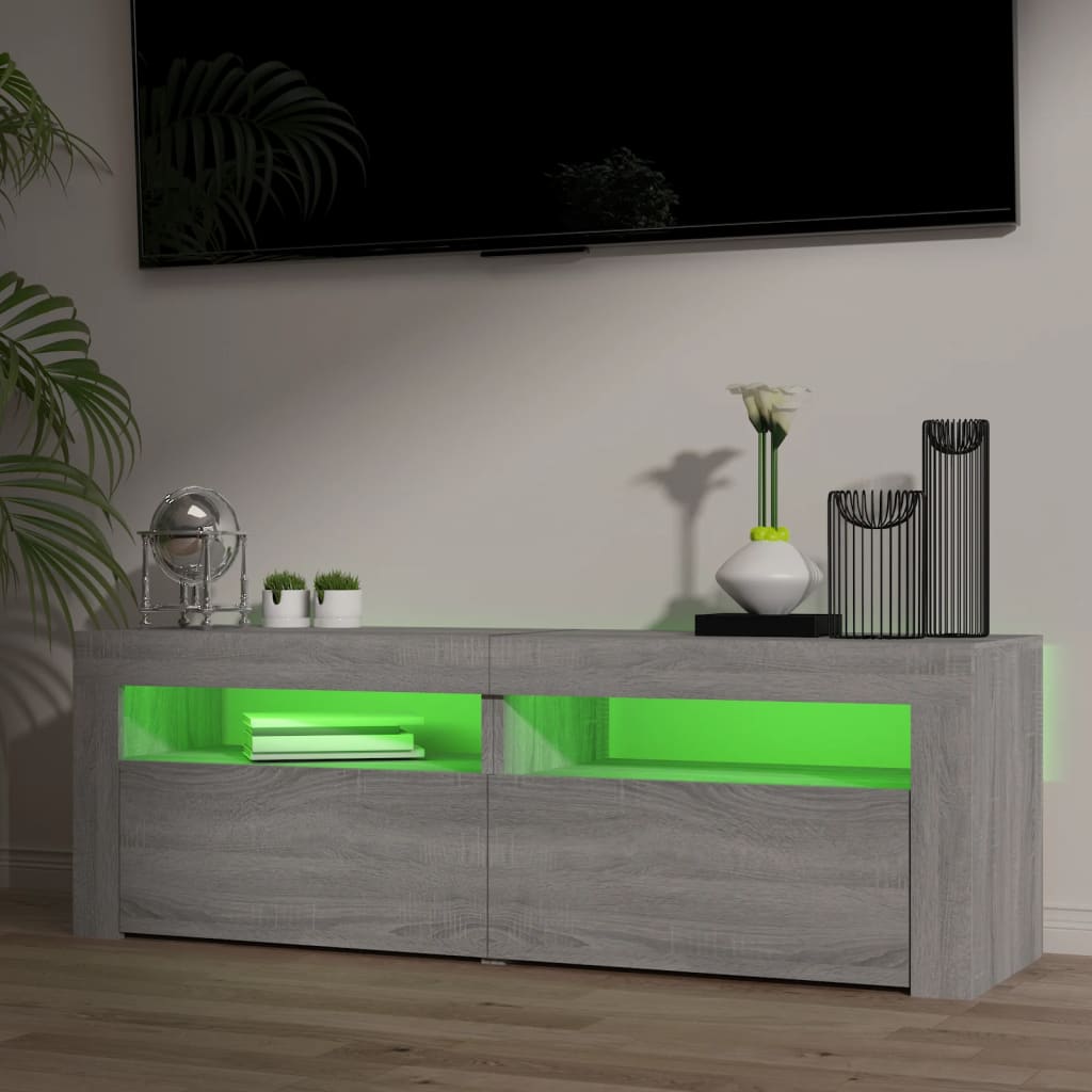 vidaXL Tv-meubel met LED-verlichting 120x35x40 cm grijs sonoma eiken