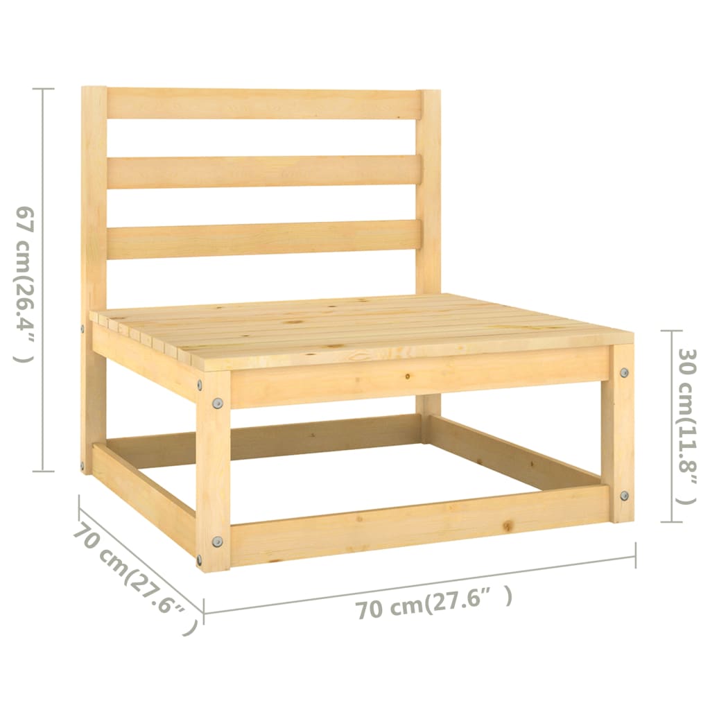 vidaXL 10-delige Loungeset met antracietkleurige kussens grenenhout