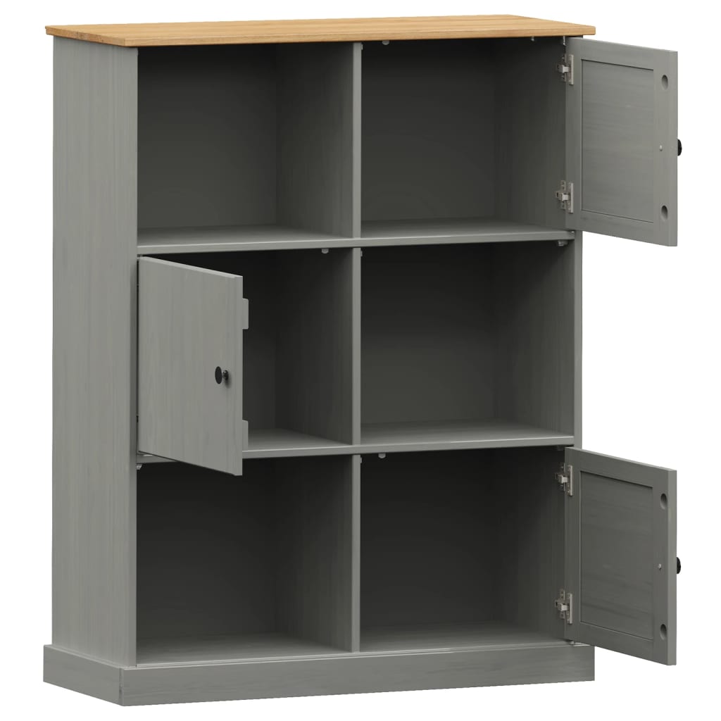 vidaXL Boekenkast VIGO 90x35x114,5 cm massief grenenhout grijs