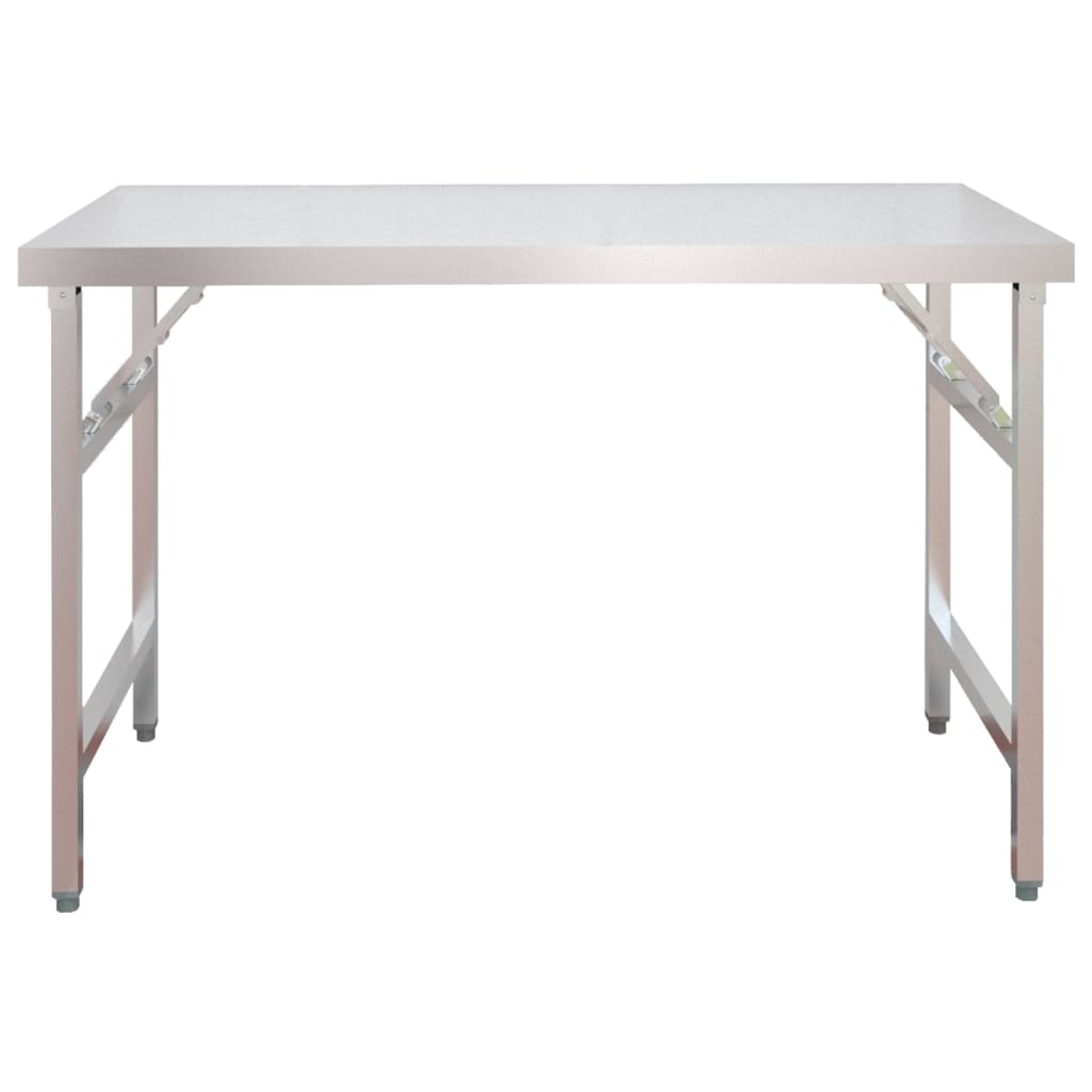 vidaXL Keukenwerktafel met bovenschap 120x60x115 cm roestvrij staal