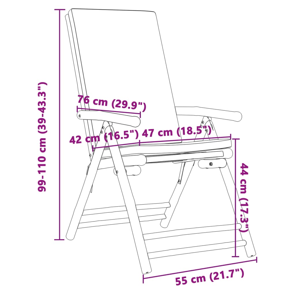 vidaXL Bistrostoelen 4 st inklapbaar met kussens bamboe crèmewit