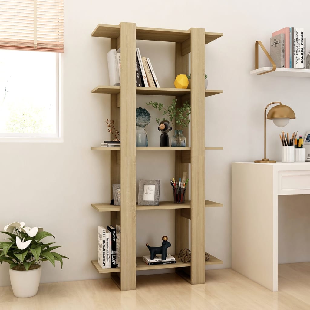 vidaXL Boekenkast/kamerscherm 80x30x160 cm bewerkt hout sonoma eiken