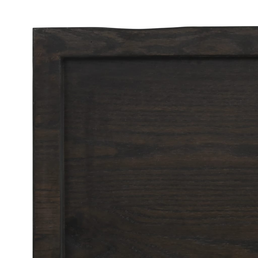 vidaXL Wastafelblad 80x60x(2-6) cm behandeld massief hout donkerbruin