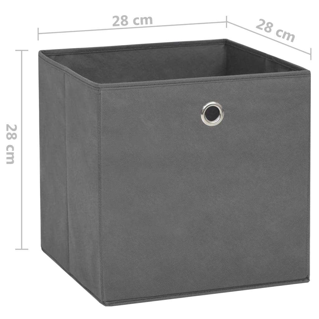 vidaXL Opbergboxen 10 st 28x28x28 cm nonwoven stof grijs