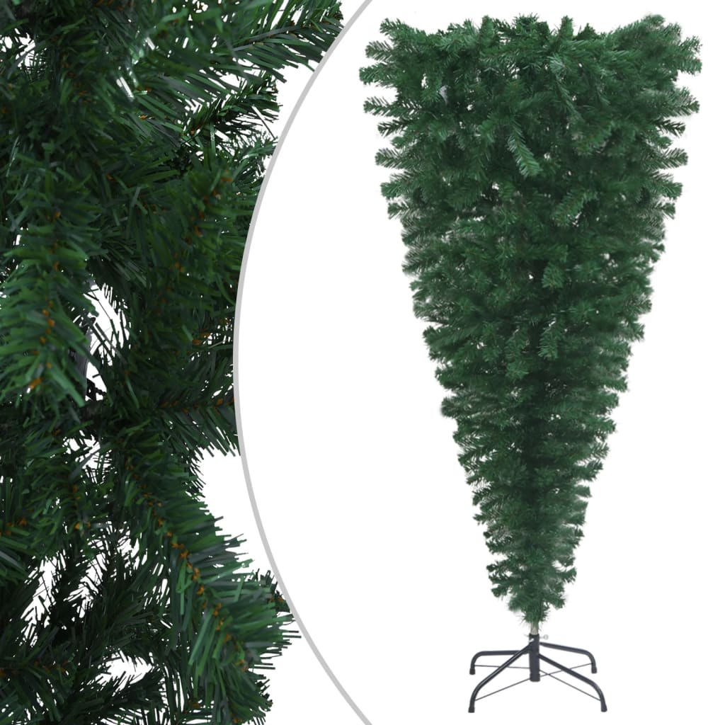 vidaXL Kunstkerstboom ondersteboven met LED's en kerstballen 120 cm