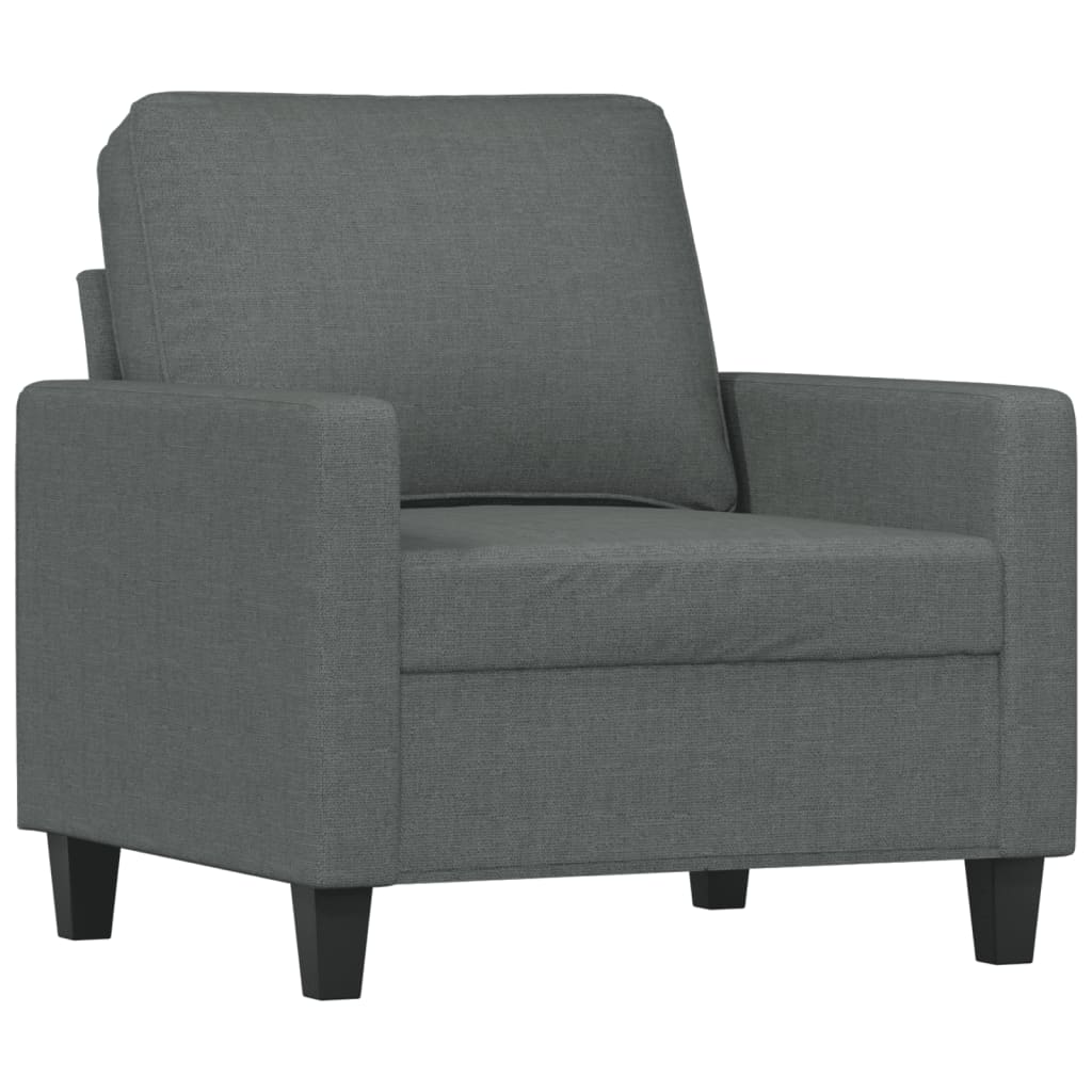 vidaXL Fauteuil met voetenbank 60 cm stof donkergrijs