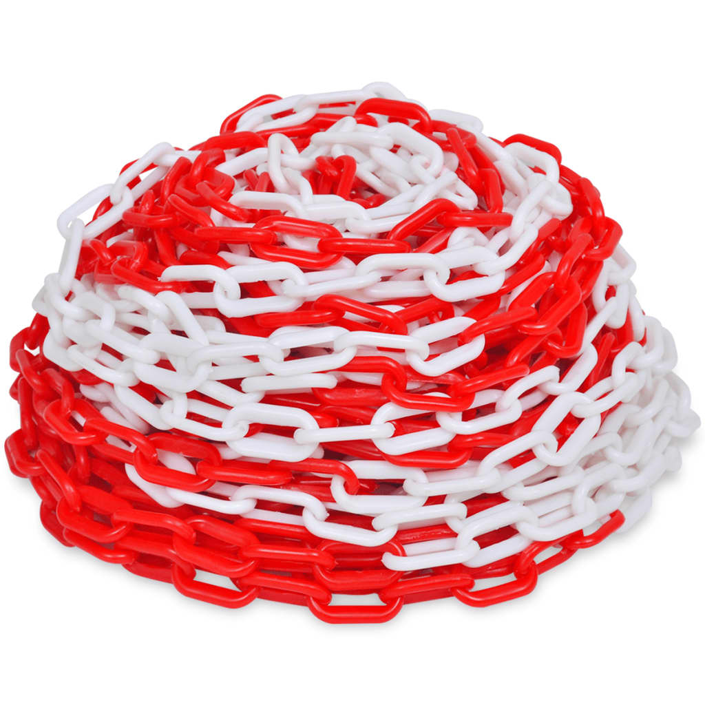 Kegelset met ketting 10 m rood en wit