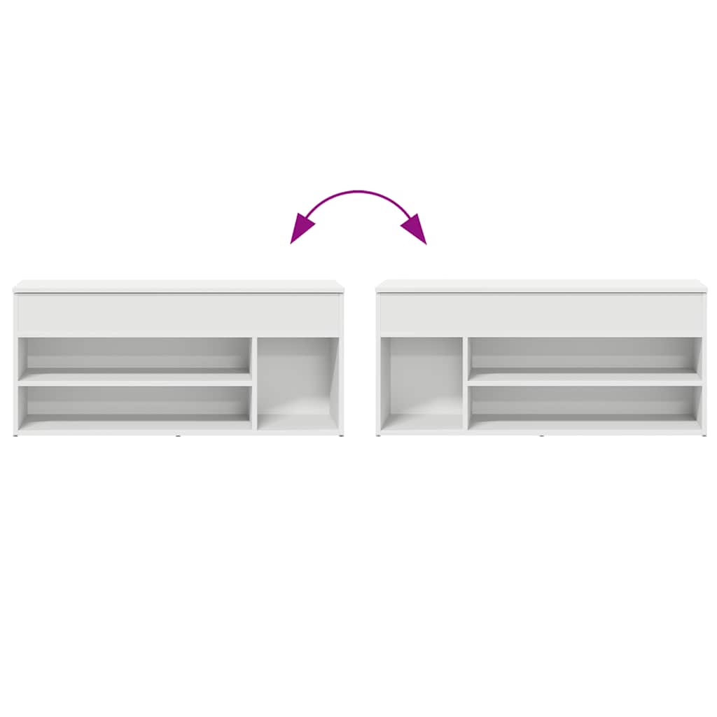 VidaXL Schoenenbank 82x32x50 cm bewerkt hout zwart - Kantoormeubelen Plus