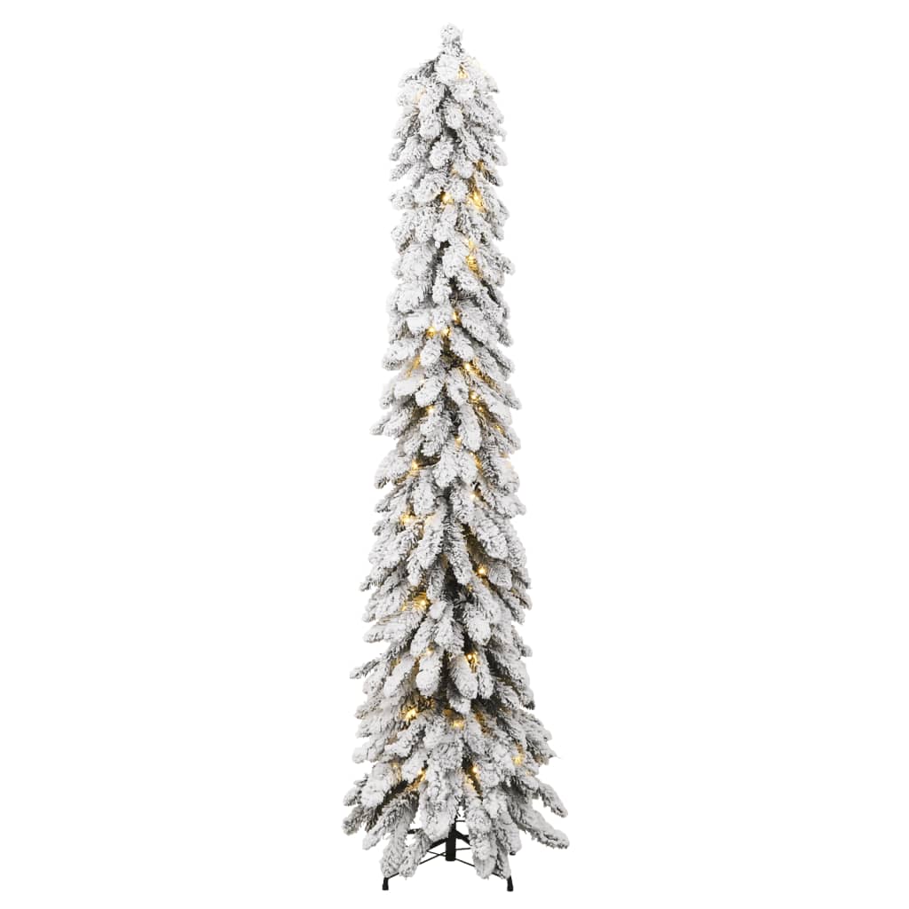 vidaXL Kunstkerstboom met verlichting en sneeuw 130 LED's 210 cm