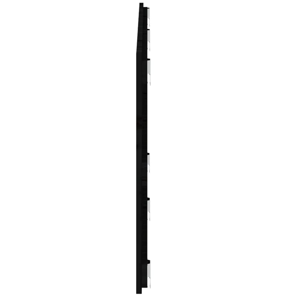 vidaXL Wandhoofdbord 159,5x3x60 cm massief grenenhout zwart