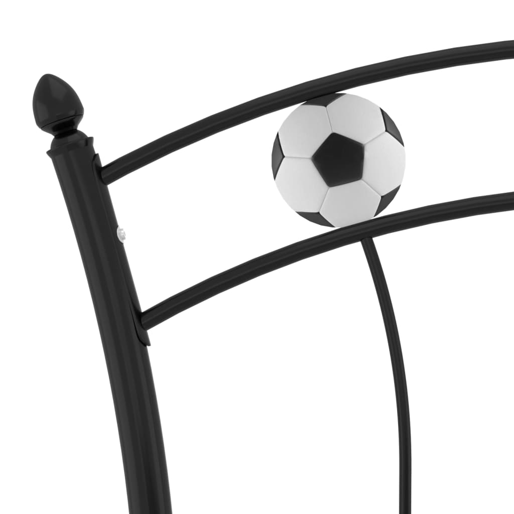 vidaXL Bedframe met voetbaldesign metaal zwart 90x200 cm