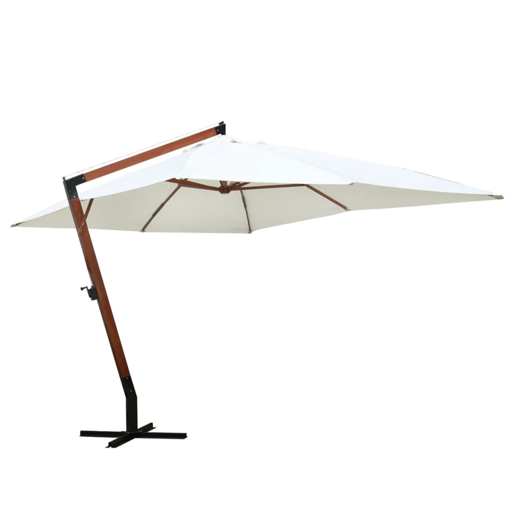 Vrijdragende Parasol Zand Polyester Groot Kantelbaar